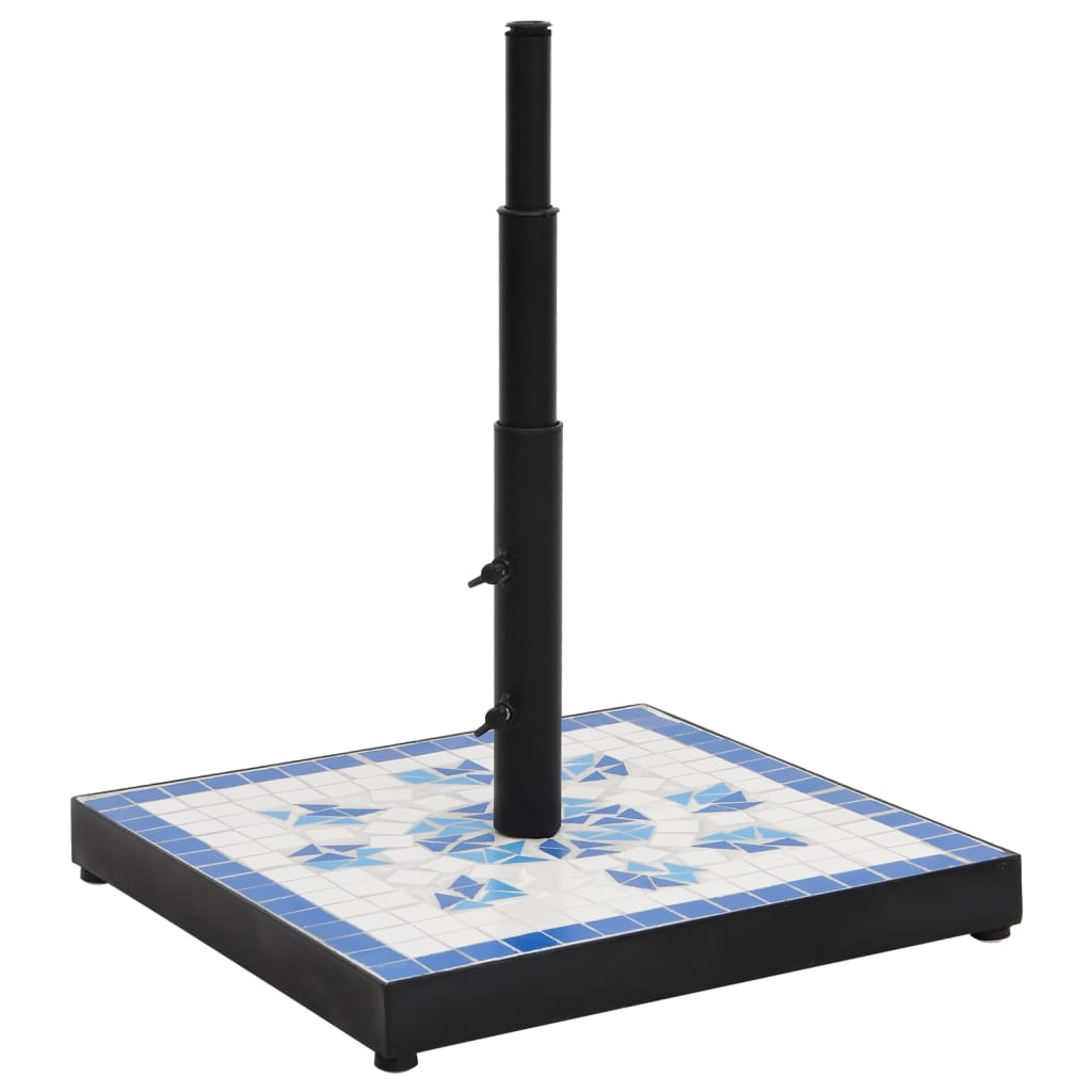 Vidaxl parasolvoet vierkant 12 kg blauw en wit