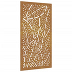 Vidaxl wanddecoratie tuin bladontwerp 105x55 cm cortenstaal