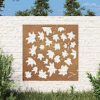 Vidaxl wanddecoratie tuin esdoornbladontwerp 55x55 cm cortenstaal