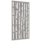 Vidaxl wanddecoratie tuin bamboe-ontwerp 105x55 cm cortenstaal