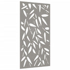 Vidaxl wanddecoratie tuin bamboebladontwerp 105x55 cm cortenstaal
