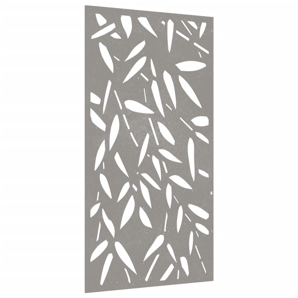 Vidaxl wanddecoratie tuin bamboebladontwerp 105x55 cm cortenstaal