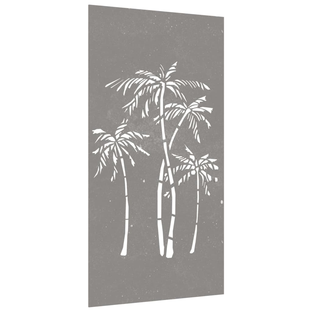Vidaxl wanddecoratie tuin palmboomontwerp 105x55 cm cortenstaal