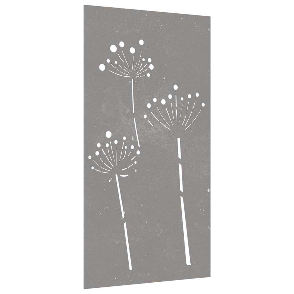 Vidaxl wanddecoratie tuin bloemenontwerp 105x55 cm cortenstaal