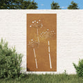 Vidaxl wanddecoratie tuin bloemenontwerp 105x55 cm cortenstaal
