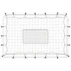 Vidaxl voetbalrebounder 184x61x123 cm staal en pe wit en zwart