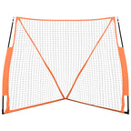 Vidaxl honkbalnet draagbaar 183x182x183cm staal polyester oranje zwart