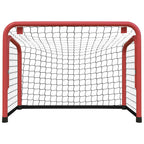 VidaXL Hockeydoel met net 68x32x47 cm staal en polyester rood en zwart