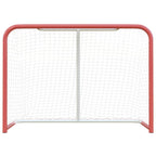Vidaxl hockeydoel met net 153x60x118 cm staal en polyester rood en wit