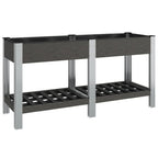 Vidaxl plantenbak verhoogd met schap 150x50x75 cm hkc grijs