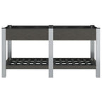Vidaxl plantenbak verhoogd met schap 150x50x75 cm hkc grijs