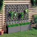 Vidaxl plantenbakken met latwerk 2 st 65x33x135 cm hkc grijs