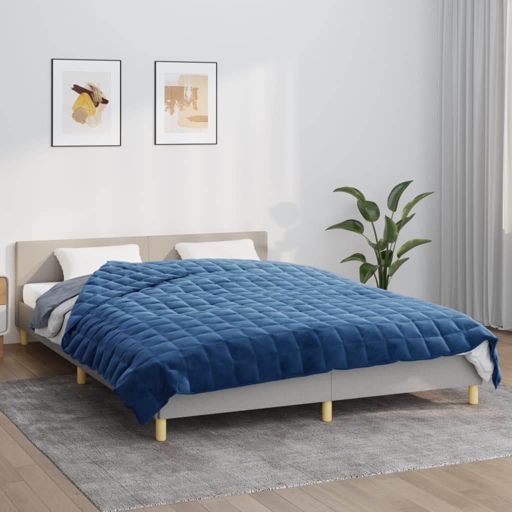 Vidaxl verzwaringsdeken 200x220 cm 9 kg stof blauw