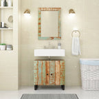 Vidaxl spiegel 70x50 cm massief gerecycled hout en glas