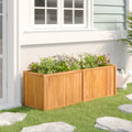 Vidaxl plantenbak verhoogd 150x50x50 cm massief teakhout