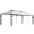 VidaXL Prieel met dubbel dak 6x3 m wit