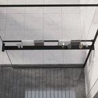 Vidaxl doucheschap voor inloopdouchewand 118 cm aluminium zwart