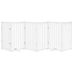 Vidaxl hondenhek inklapbaar 6 panelen 300 cm massief vurenhout wit