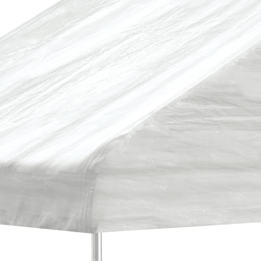 Vidaxl prieel met dak 5,88x2,23x3,75 m polyetheen wit