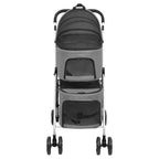 Vidaxl hondenwagen 2-laags inklapbaar 83x48x97 cm oxford stof grijs