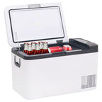 Vidaxl koelbox met handvat en adapter 25 l pp pe zwart en wit