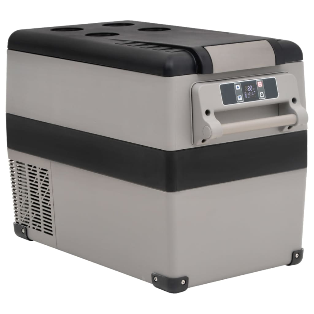 Vidaxl koelbox met handvat en adapter 35 l pp pe zwart en grijs