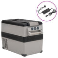 VidaXL Koelbox met handvat en adapter 45 L PP PE zwart en grijs