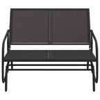 Vidaxl schuifbank tuin 120,5x76x86,5 cm textielfolie en staal zwart