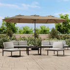 VidaXL Parasol dubbel 449x245 cm taupe