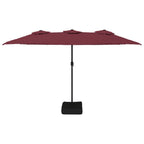 Vidaxl parasol dubbel dak 449x245 cm bordeauxrood