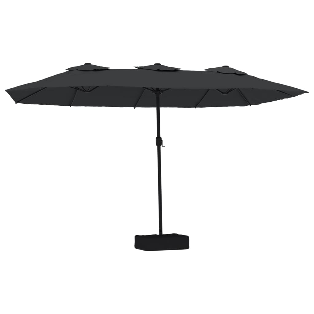 Vidaxl parasol dubbel dak 449x265 cm zwart
