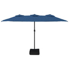Vidaxl parasol dubbel dak 449x265 cm azuurblauw