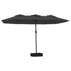 Vidaxl parasol dubbel dak met led 449x265 cm antracietkleurig