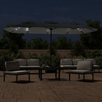 Vidaxl parasol dubbel dak met led 449x265 cm antracietkleurig
