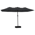 Vidaxl parasol dubbel dak met led 449x265 cm zwart