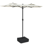 Vidaxl parasol dubbel dak 316x145 cm zandwit