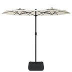 Vidaxl parasol dubbel dak 316x145 cm zandwit