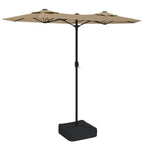 Vidaxl parasol dubbel dak 316x145 cm taupe