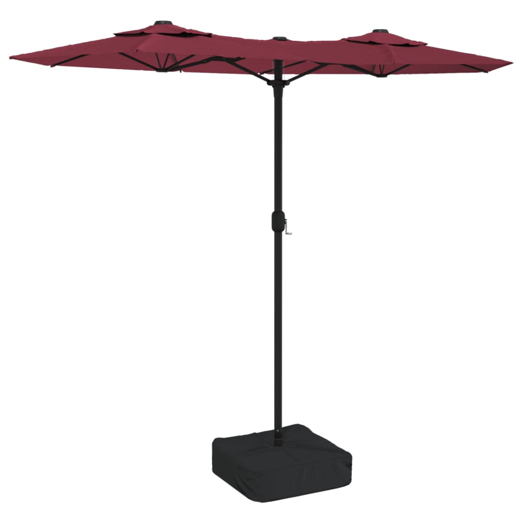 Vidaxl parasol dubbel dak 316x145 cm bordeauxrood