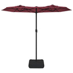 Vidaxl parasol dubbel dak 316x145 cm bordeauxrood