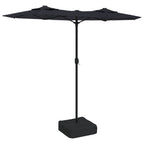 Vidaxl parasol dubbel dak 316x145 cm zwart