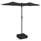 Vidaxl parasol dubbel dak met led's 316x145 cm antracietkleurig