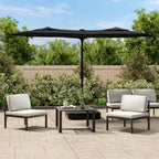 Vidaxl parasol dubbel dak met led's 316x145 cm zwart