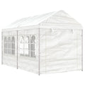 VidaXL Prieel met dak 4,46x2,28x2,69 m polyetheen wit