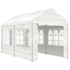 VidaXL Prieel met dak 4,46x2,28x2,69 m polyetheen wit