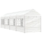 VidaXL Prieel met dak 8,92x2,28x2,69 m polyetheen wit