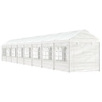 VidaXL Prieel met dak 17,84x2,28x2,69 m polyetheen wit