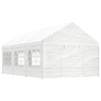 VidaXL Prieel met dak 6,69x4,08x3,22 m polyetheen wit
