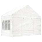 VidaXL Prieel met dak 8,92x4,08x3,22 m polyetheen wit