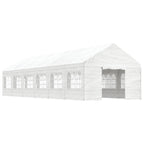 VidaXL Prieel met dak 13,38x4,08x3,22 m polyetheen wit